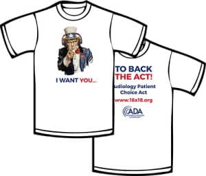 The ADA is offering "Back the Act" t-shirts for sale.