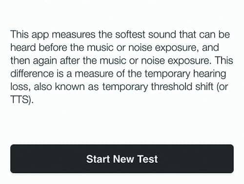 A Temporary Hearing Loss Test App