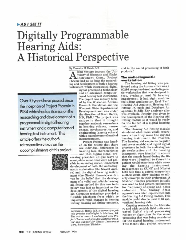 Digitally Programmable Hearing Aids A Historical Perspective Hearing Review