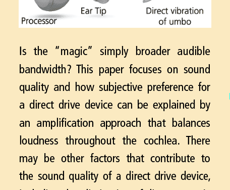 A 10-Year Review of the Earlens System, Part 2: Direct Drive: Sound Quality and Preference Evidence