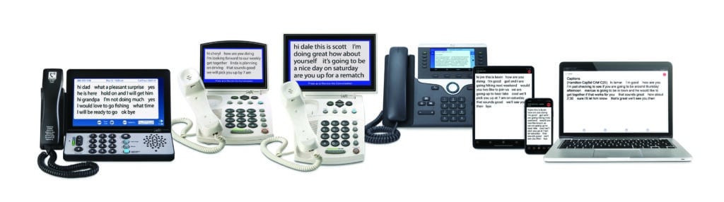 Hamilton CapTel captioned telephone product lineup