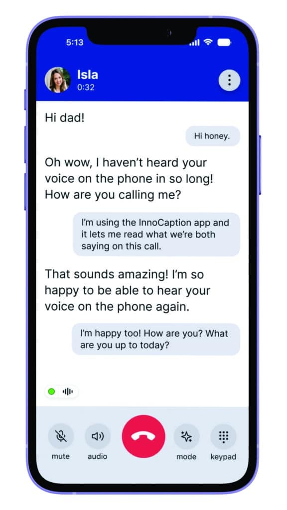 Innocaption phone captioning app