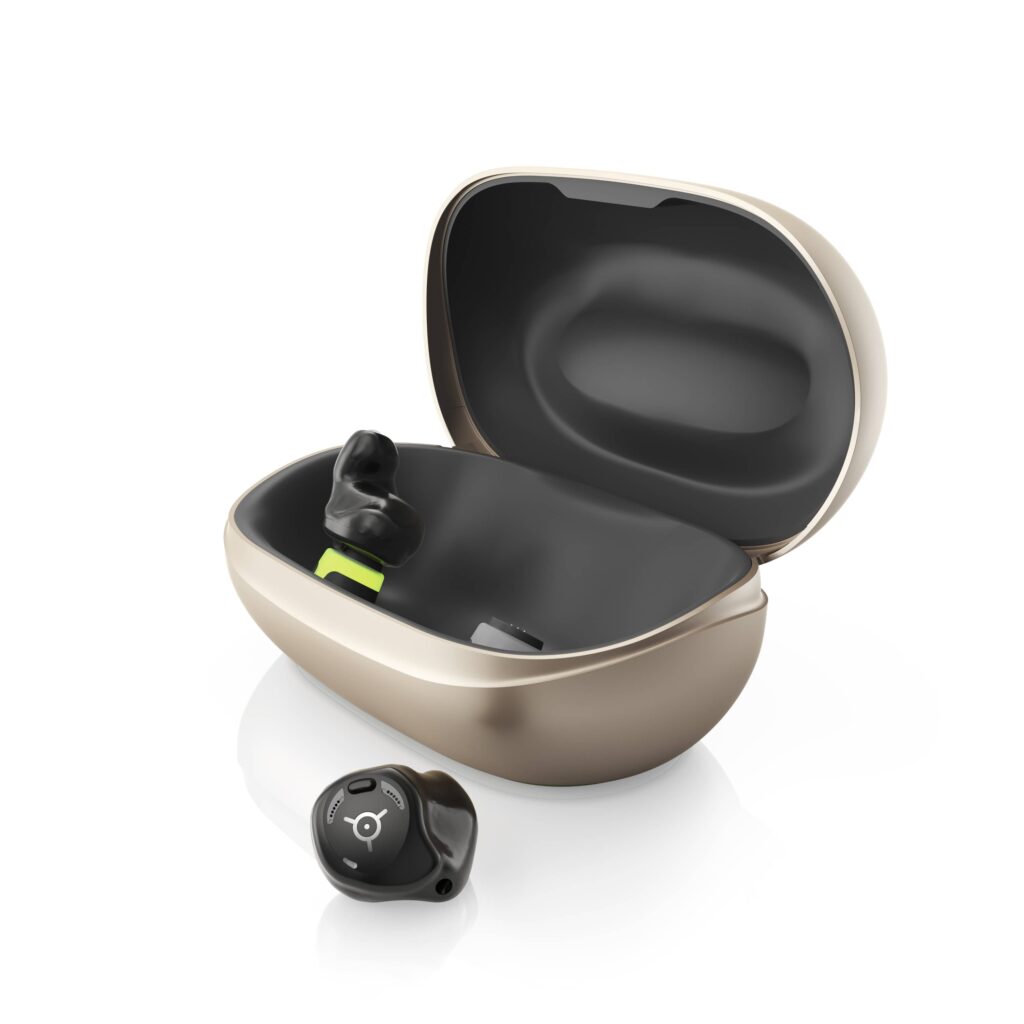 Phonak Virto R Infinio shown with case
